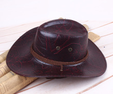 Men's Leather Denim Hat