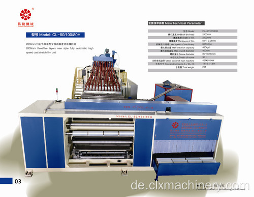 2.0M fortschrittliche LLDPE-Stretchfolienmaschinen