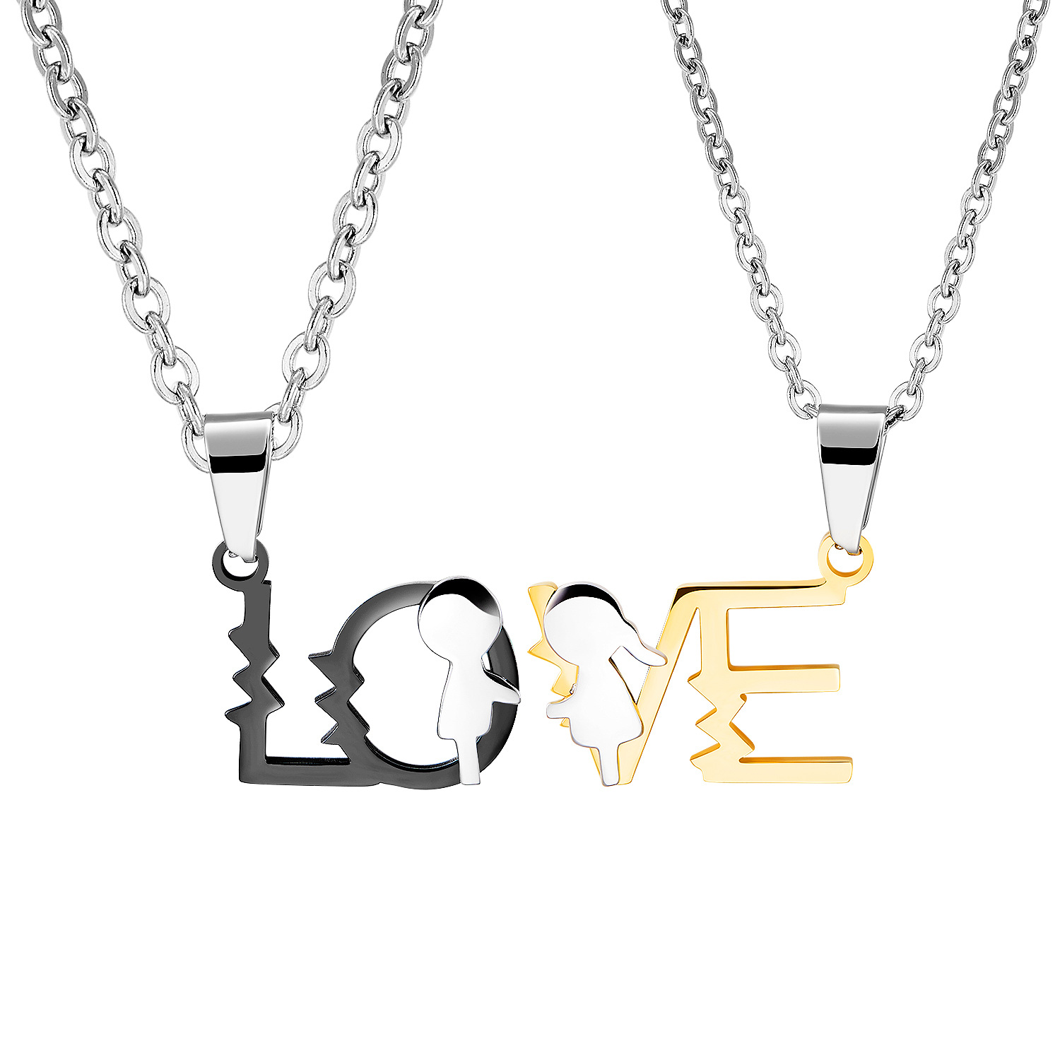 chinese couple pendant LOVE letter necklace custom iced out pendant necklace manufacturer