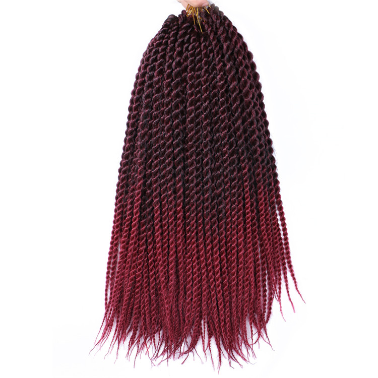 18inch Thick Senegalese Twist Braids Crochet Hair Prelooped Big Braids Synthetic Extension 12Strands/pack