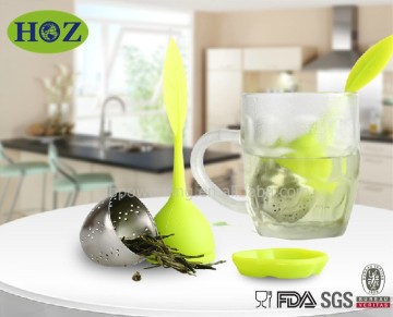silicone & steel tea strainer