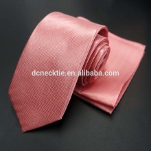 wedding pink neck ties silk with hanky