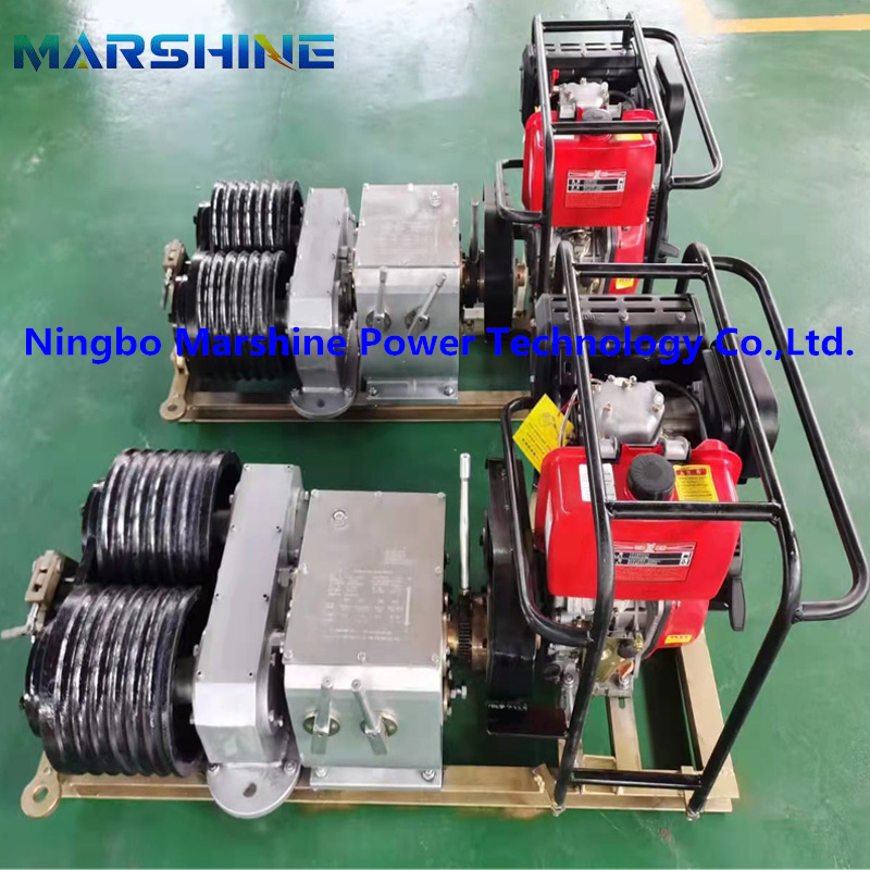 Double Capstan Diesel Gas Power Cable Pulling Winch