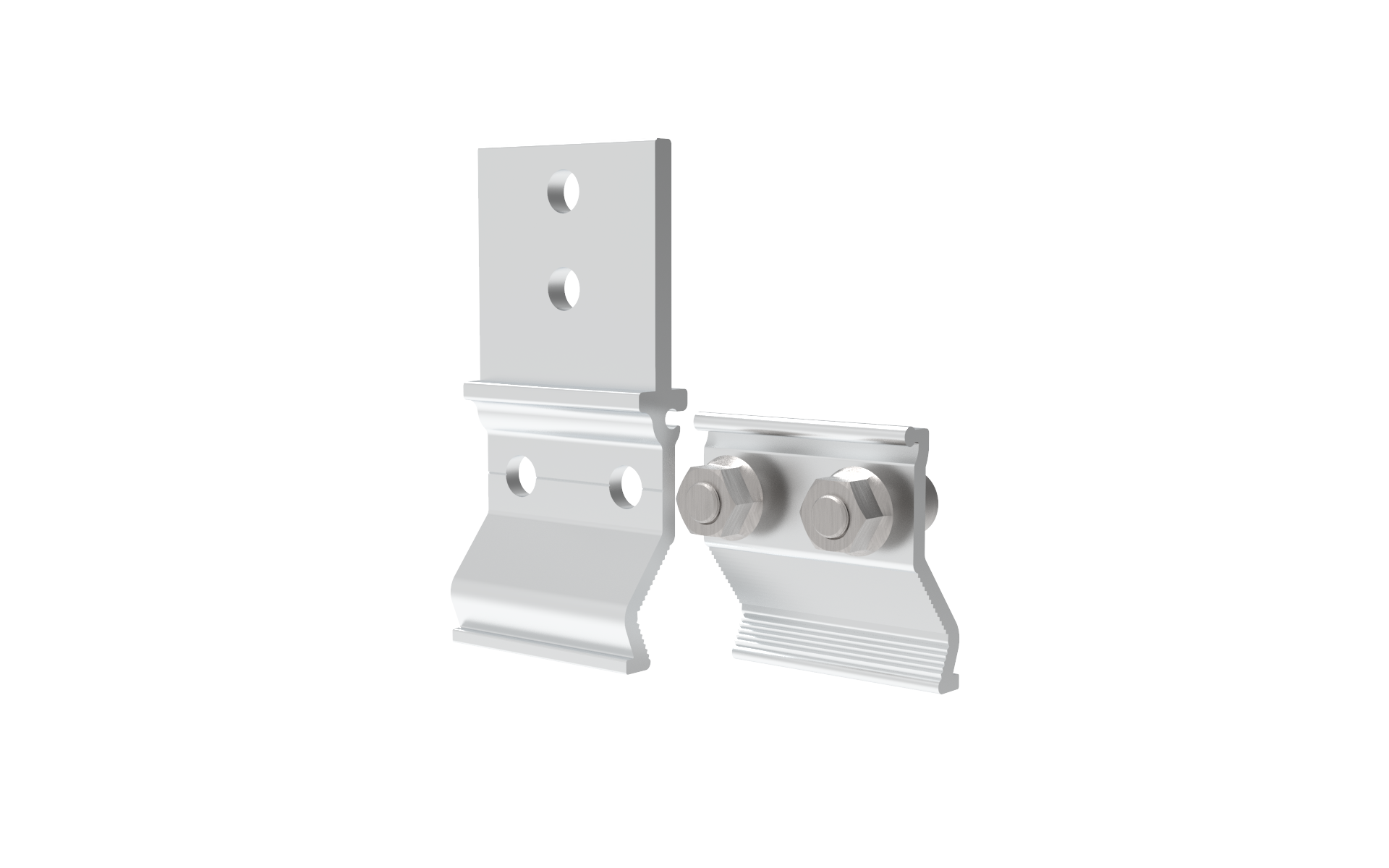 Abrazadera de aluminio para techo recto, versión extendida Extended Version Straight Roof Aluminum Clamp