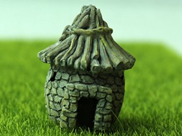 1pcs Miniature Garden Fairy Ornament Flower Pot Plant Pot Home Decor Stone House Grey Garden Pots & Planters Basket Liners