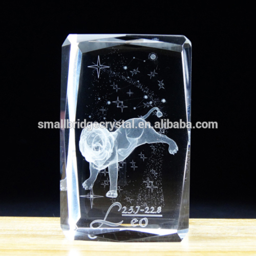 12 Zodiac Gifts Leo 3d Laser Jinghua Glass Block