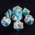 Howlite Stone DND Dice Set, 7PCS Handmade Gemstone Dice Set for Dungeons and Dragons Tabletop Role Playing Game