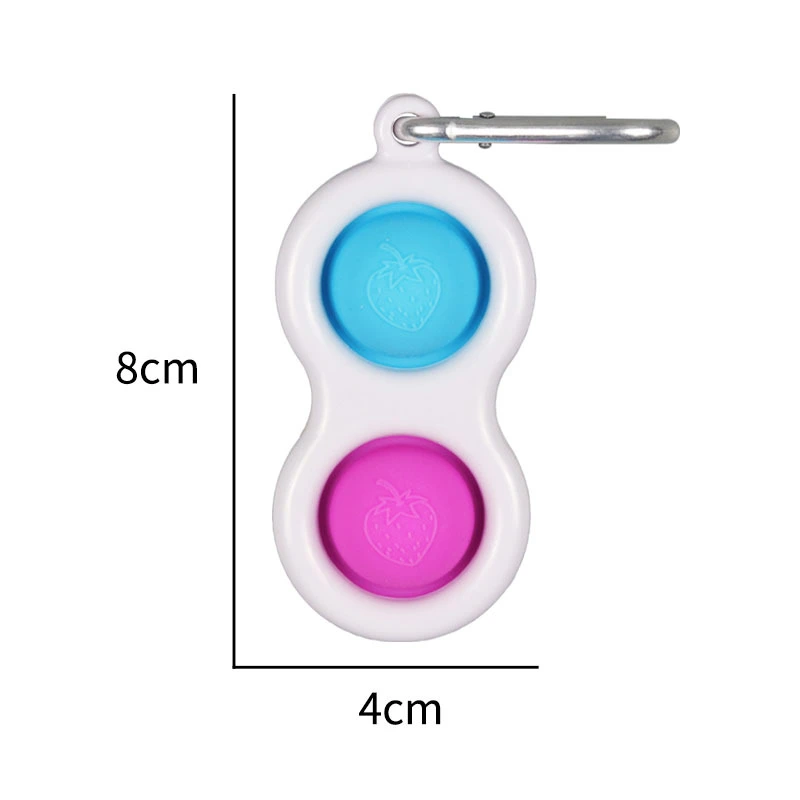 Children Toys Silicone Flipping Keychain Fidget Pop Pop Bubble Toys