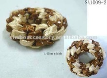 fashion polyester hair jewelry elastic band weaved ponytail holder