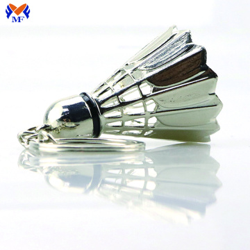 Metal custom sport shuttlecock keychain badminton