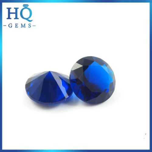 Wholesale round shape glass diamond cut glass gems