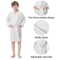 Spa Party Kimono Bathrobe White Waffle Kids Robe