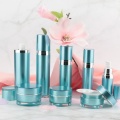 Peacock Blue Electroplating acrylic cosmetic jars and bottles