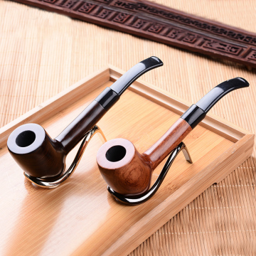 Factory direct sale new classic black or brown flat mouth smoking pipe