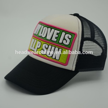 Sponge Trucker Style Baseball Cap 3D Embroidery Patch Sport Cap Of Mesh