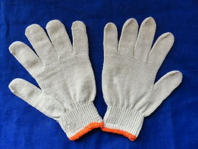 White cotton knitted work gloves