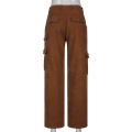 Custom Corduroy Low Rise Cargo Pants Casual