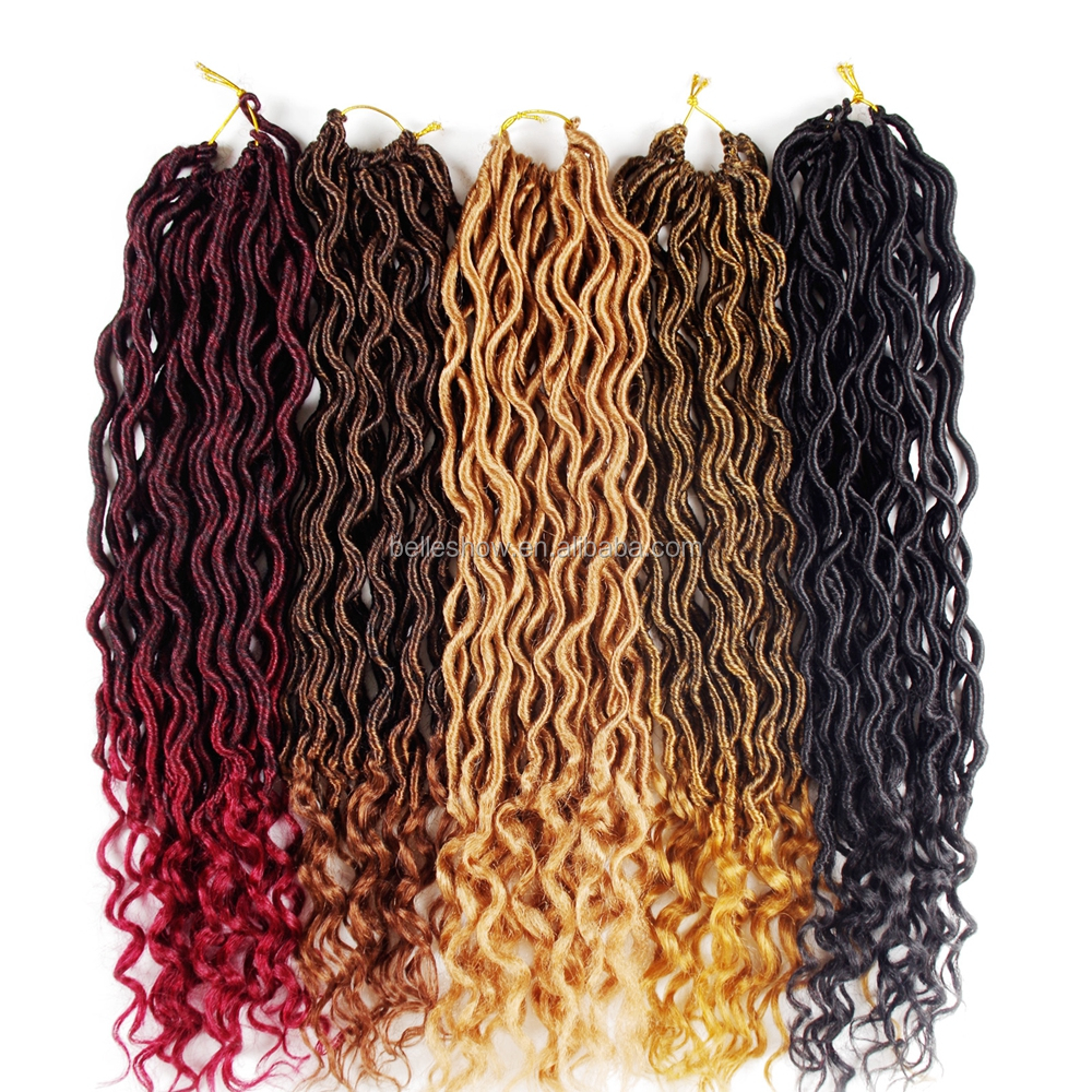 Hot sell faux locs crochet synthetic braiding hair deep curly faux locs