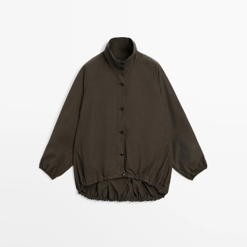 Women's fluffy detail cotton blend parka jacket