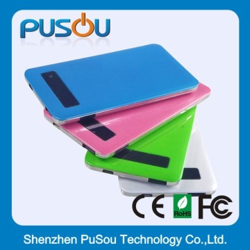 Promotional power bank solar charger 4000mah with power indicators