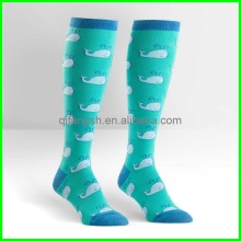 Custom fancy cotton woman knee high sock