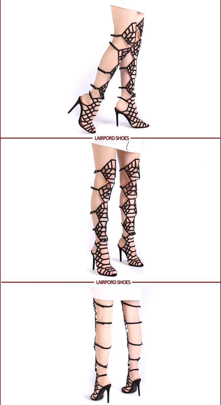 Spider web style high heel sexy sandals