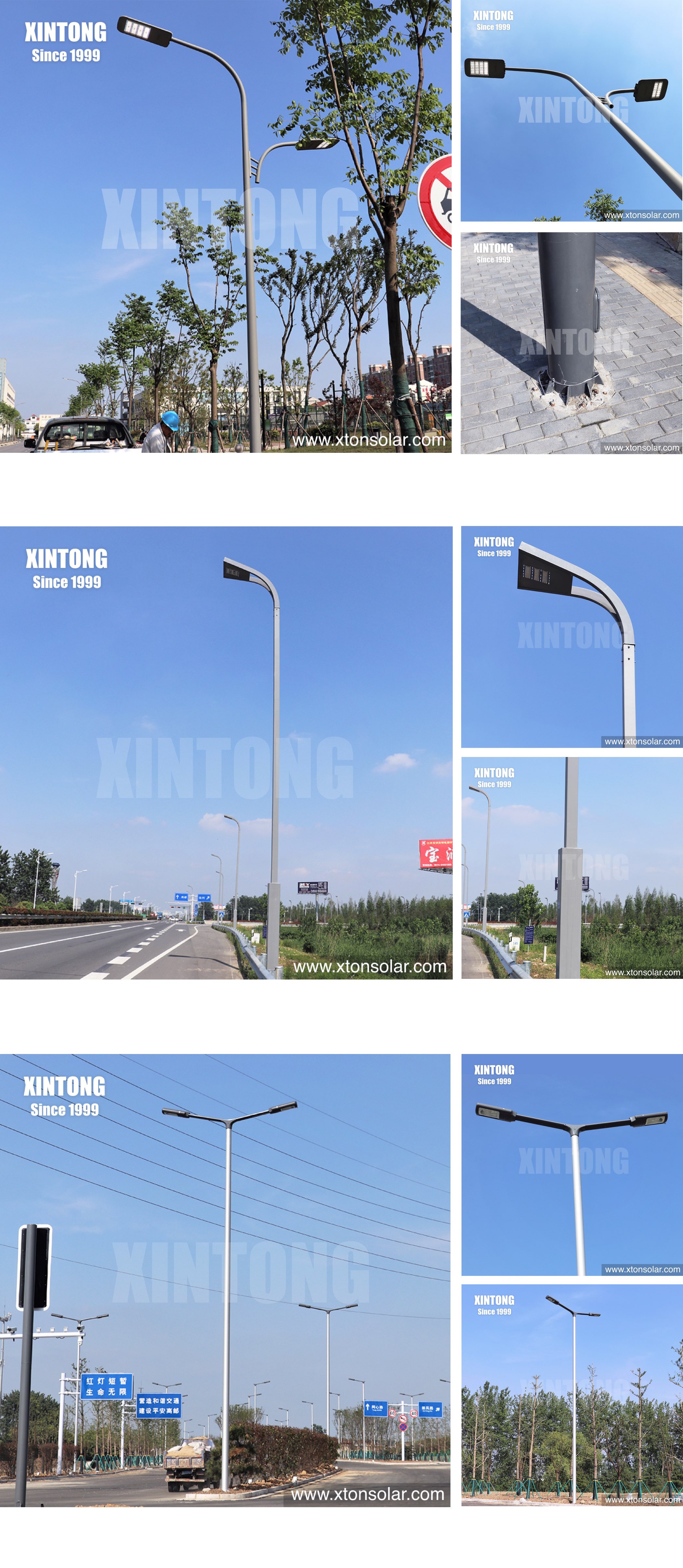 Double arms Outdoor led Street Light Lighting Pole Drawing