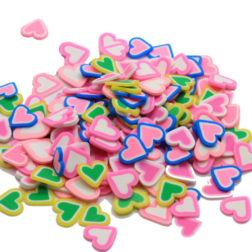 Factory Price 500g Heart Polymer Clay Colorful Party Christmas Nail Art Accessories DIY Decor Slime Filler