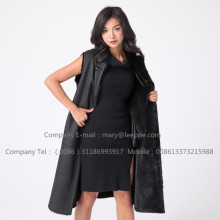 Women Black Lady Fashionable Mink Vest