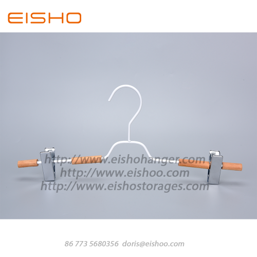 EISHO New White Wooden Metal Pants Hanger