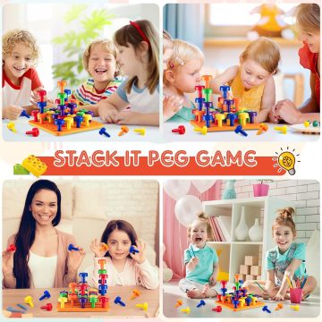 Peg Board Toddler Stacking Toys for Color Sorting and Learning Games