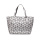 Unique design splicing water cube diamond lattice PU leather geometric tote bag for women