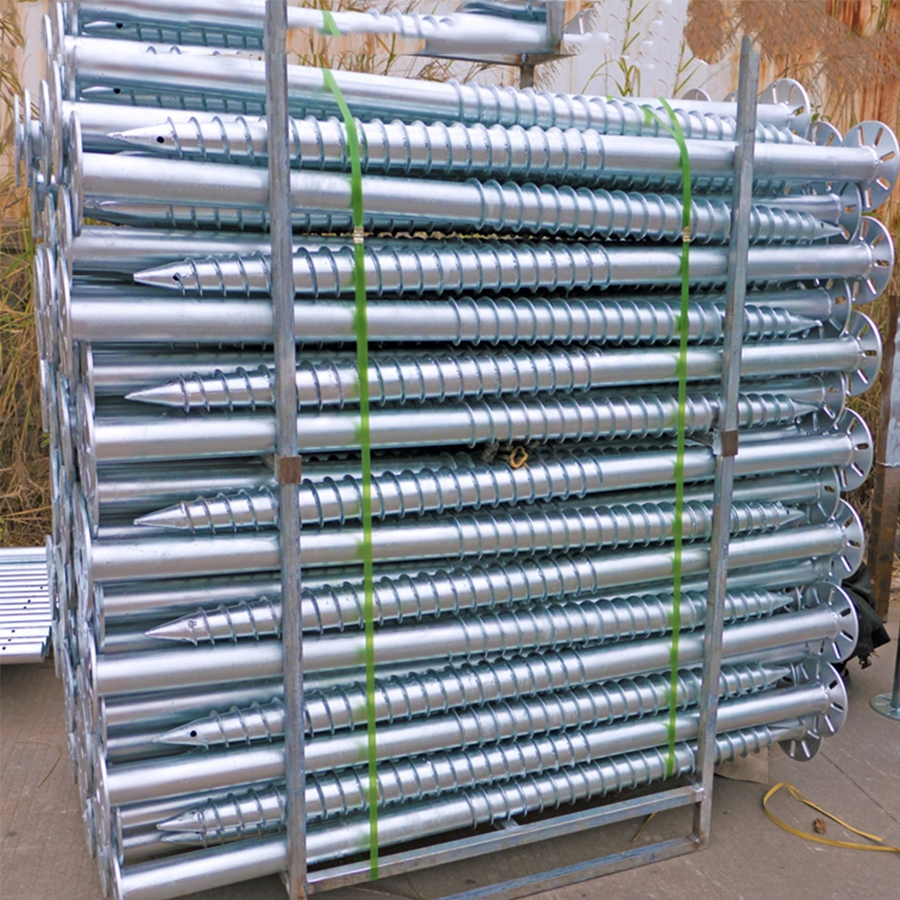 High Zinc Coating Steel Earth Screw Post Anchor Piles