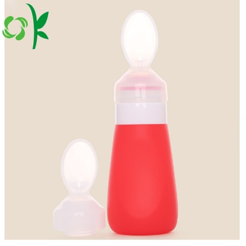 BPA Silicone Baby Squeeze Feeding Spoon With Bottle