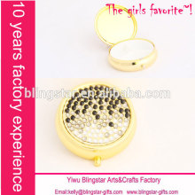 crystal pill boxes round metal