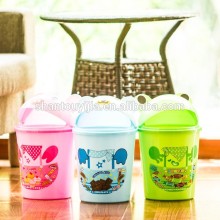 Plastic Trash Bin 5.5L With Print Plastic Cartoon Trash Bin
