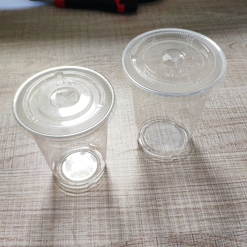 90-98mm diameter Disposable Transparent PET cups with lids