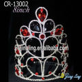 Red Rhinestone Chunky Stone Large Pageant Crowns