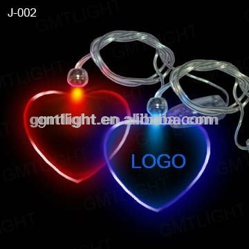 Led Heart Shape Flashing Necklace