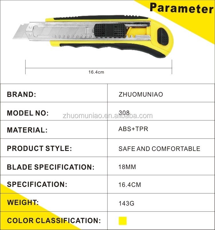 Multifuncional profesional con 8 piezas de cuchillo cortador de cuchilla deslizante de 18 mm