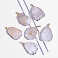 Natural Stone Pendants Charms Mix Style Water Drop Shape Amethyst Agate Crystal Quartz Precious Stone Beads Healing Chakra