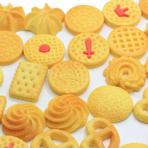 Multi Design Simulation Biscuit Resin Beads Flatback Cookie Food DIY Crafts Hair Bow Center Ornament Children Dollhouse Toys