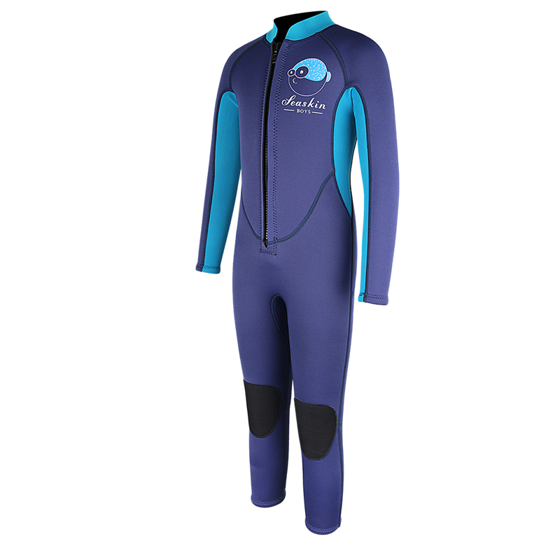 Seackin Long Sleeves One Piece Kids Neoprene Wetsuits