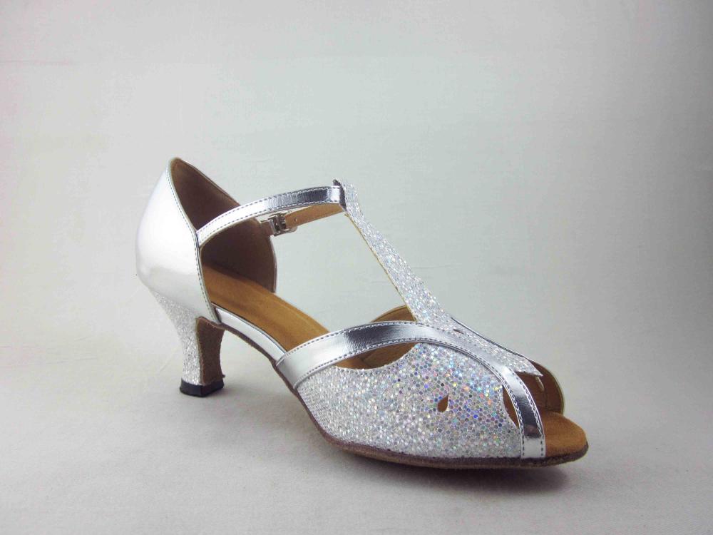 Silver Ladies Latin Shoes