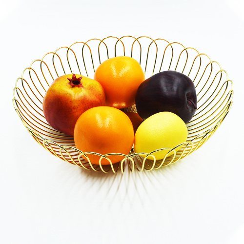 Modern Stainless Steel Metal Wire Fruit Storage Basket