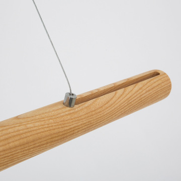 LEDER Slanke houten hanglampen