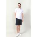 MEN'S WHITE COLOR RIB COLLAR SOLID POLO