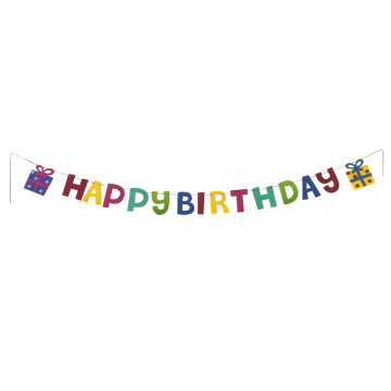 Rainbow birthday party bunting flag