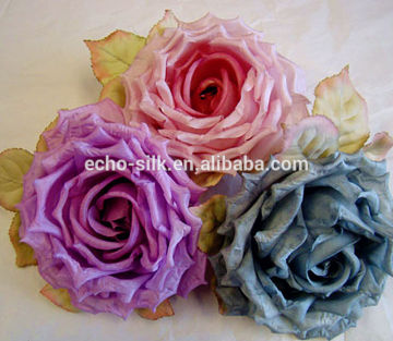 sparkle silk organza flowers for decoration,high quality silk organza fabric .