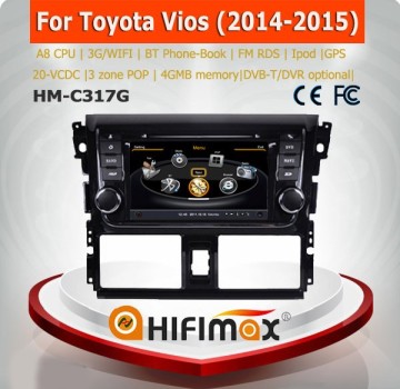 Hifimax toyota vios 2014 2015 car dvd player gps toyota vios car gps navigation gps dvd for toyota vios dashboard